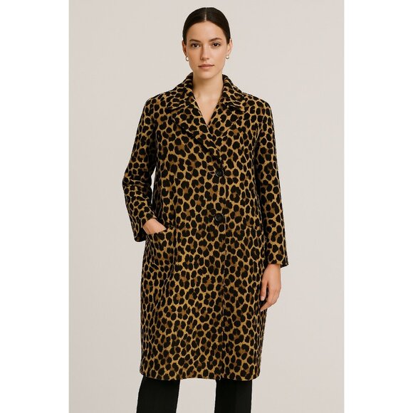 Christian Dior leopard print coat size  6 - Picture 1 of 9